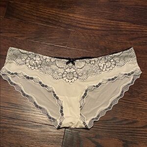 Victoria's Secret Cream and Black Lace Panties